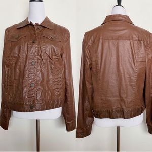 Lauren Ralph Lauren LRL Brown Cotton Waxed Denim Jacket L